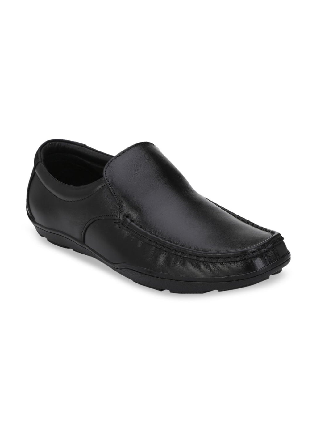  Fentacia Men Black Leather Formal Loafers