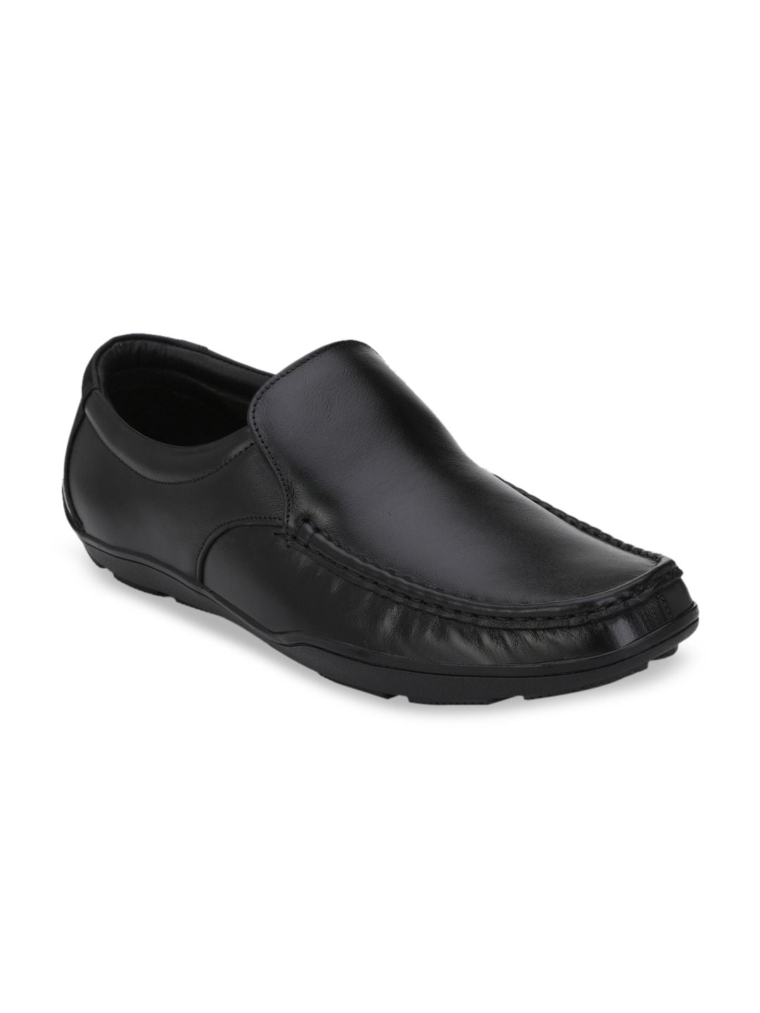 Fentacia Men Black Leather Formal Loafers