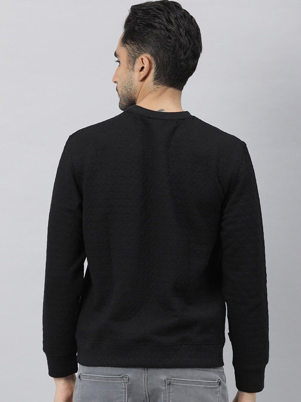  RARE RABBIT Men Black Solid Sweatshirt