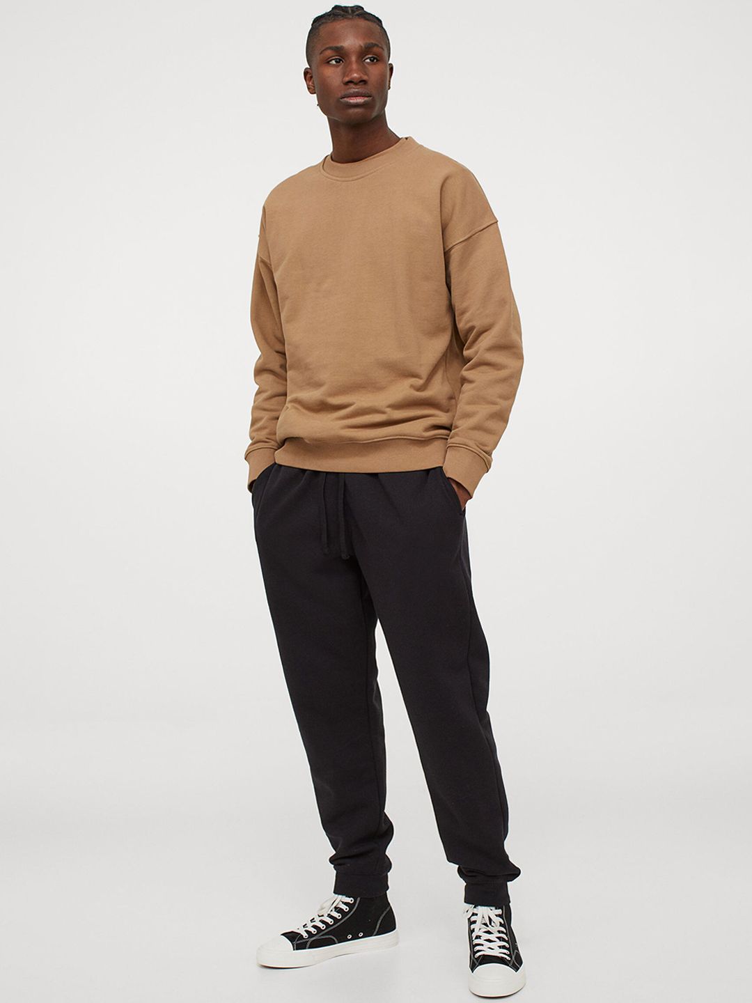  H&M Men Black Regular Fit Joggers