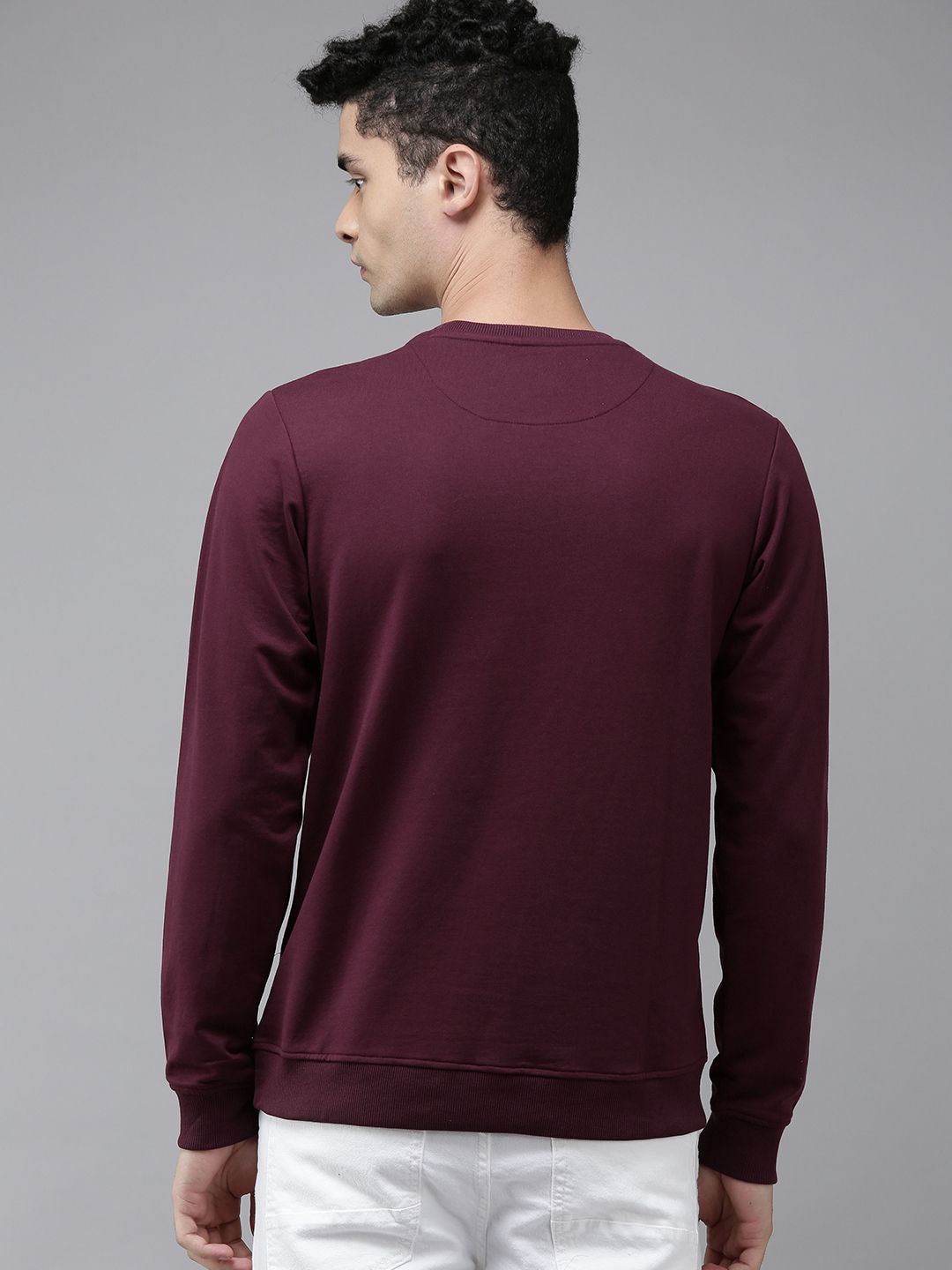  Pepe Jeans Men Burgundy Printed Sweatshirt
