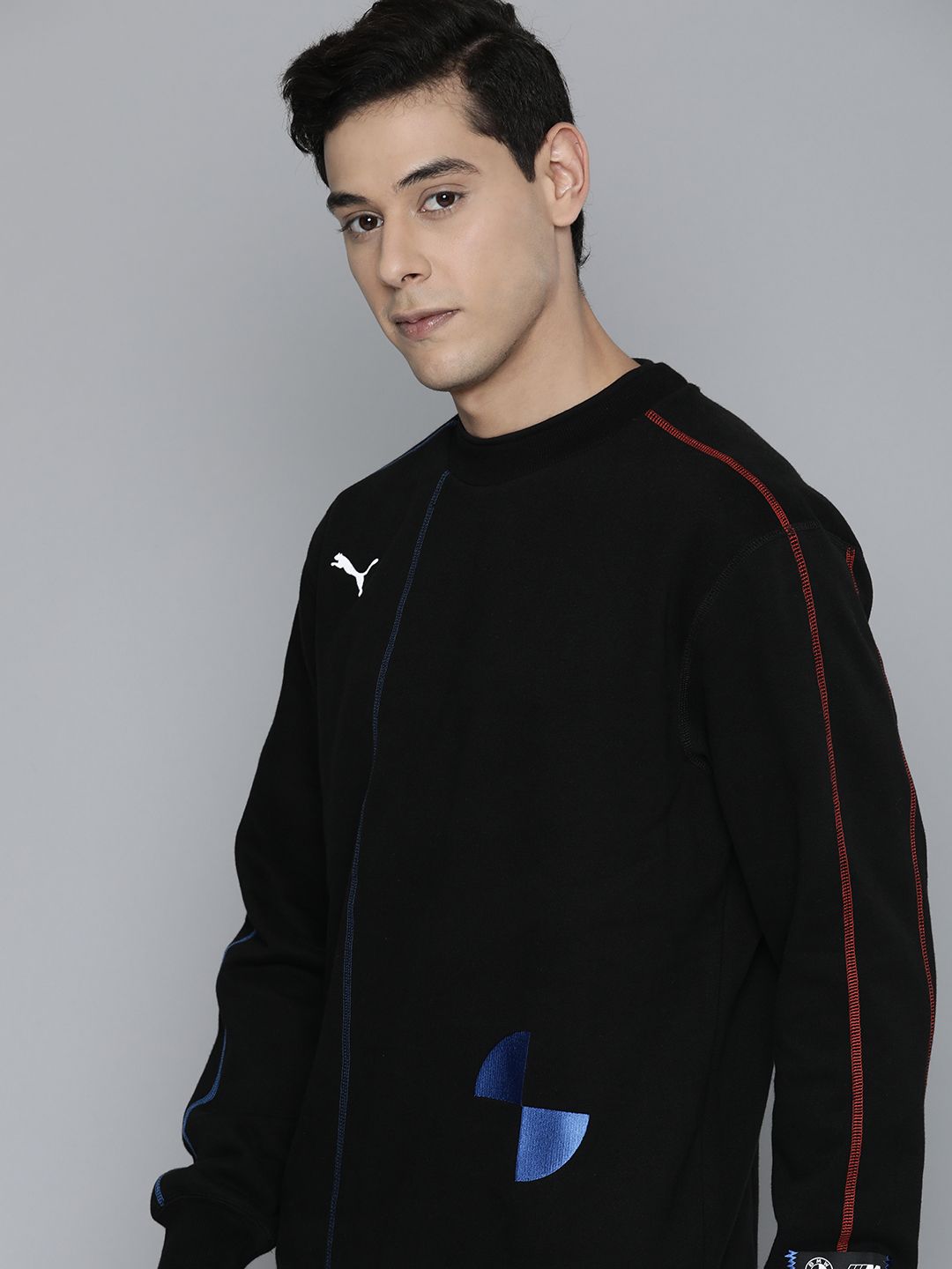  PUMA Motorsport Men Brand Logo Back Print BMW Motorsport Assembly Regular Fit Sweatshirt