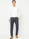  Cantabil Men Navy Blue Checked Formal Trousers