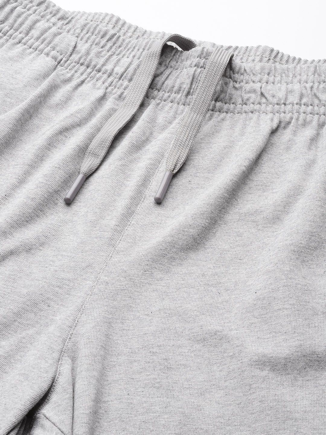  Reebok Men Grey Melange TE Vec Pure Cotton Solid Training Track Pants