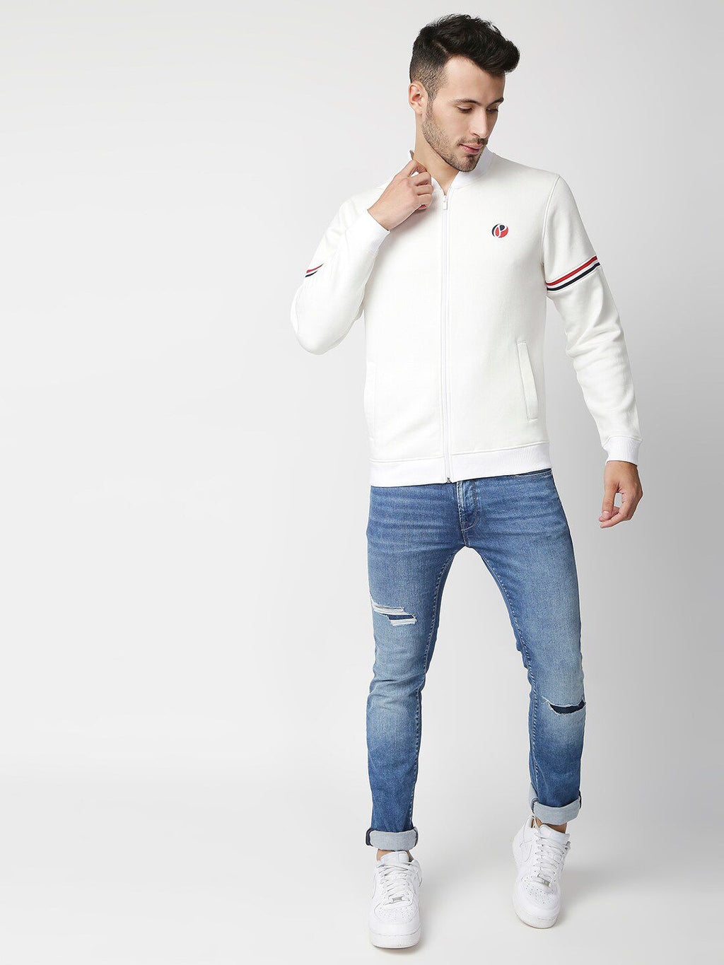  Pepe Jeans Men White Solid Sweatshirt