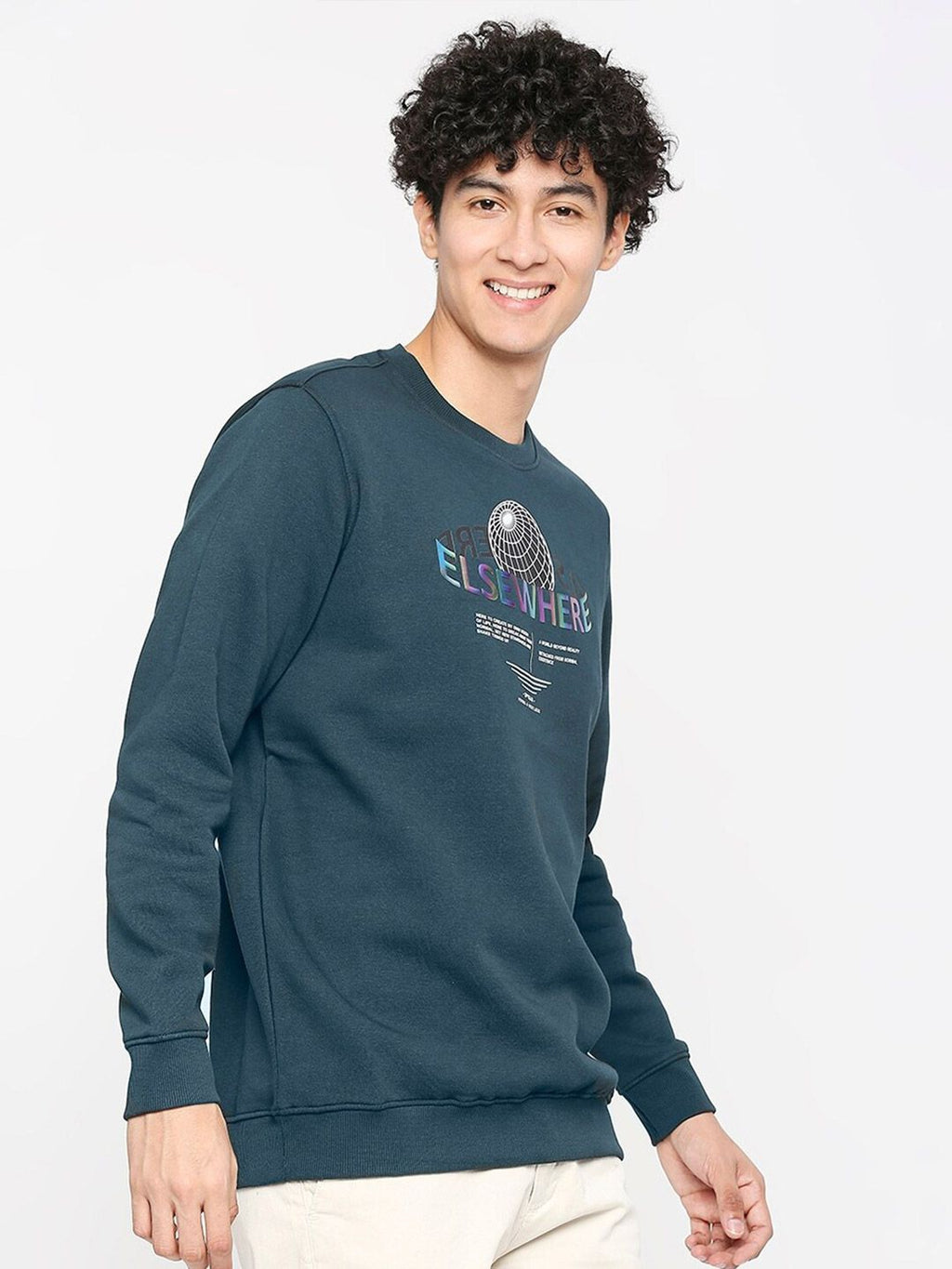  SPYKAR Graphic Printed Cotton Sweatshirt