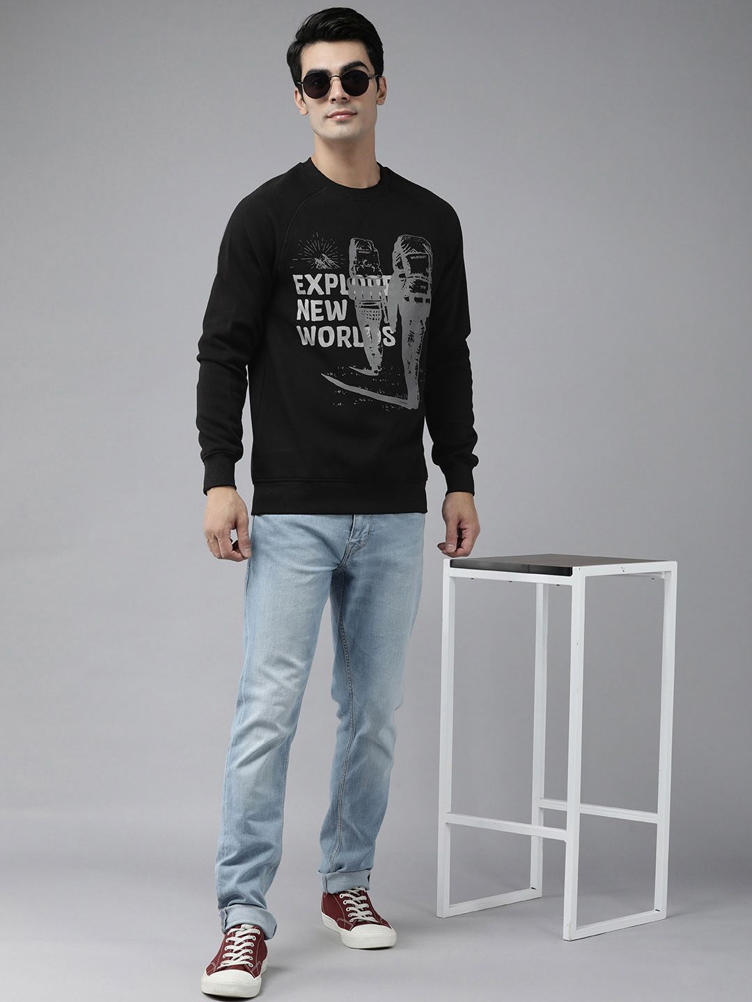  Wildcraft Men Black Printed Sweatshirt