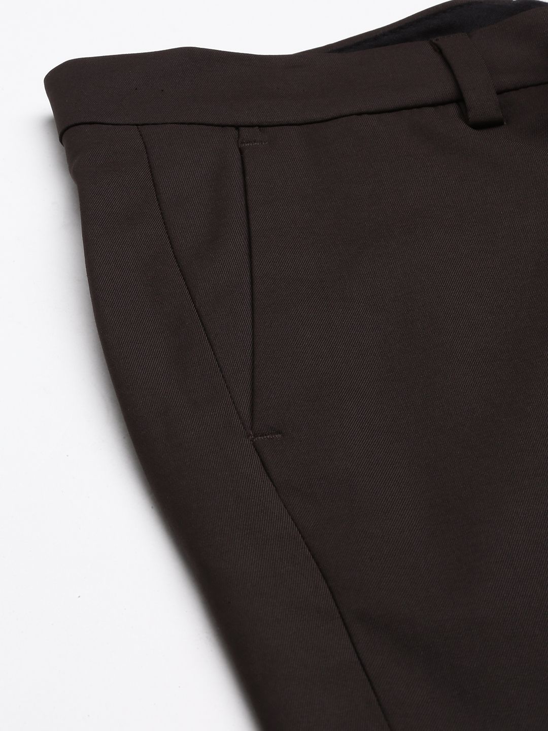  Arrow Men Brown Tailored Fit Formal Trousers
