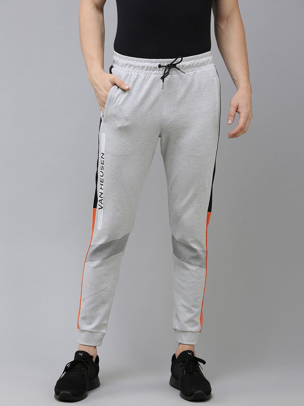  Van Heusen Flex Men Printed Mid Rise Slim Fit Sports Joggers