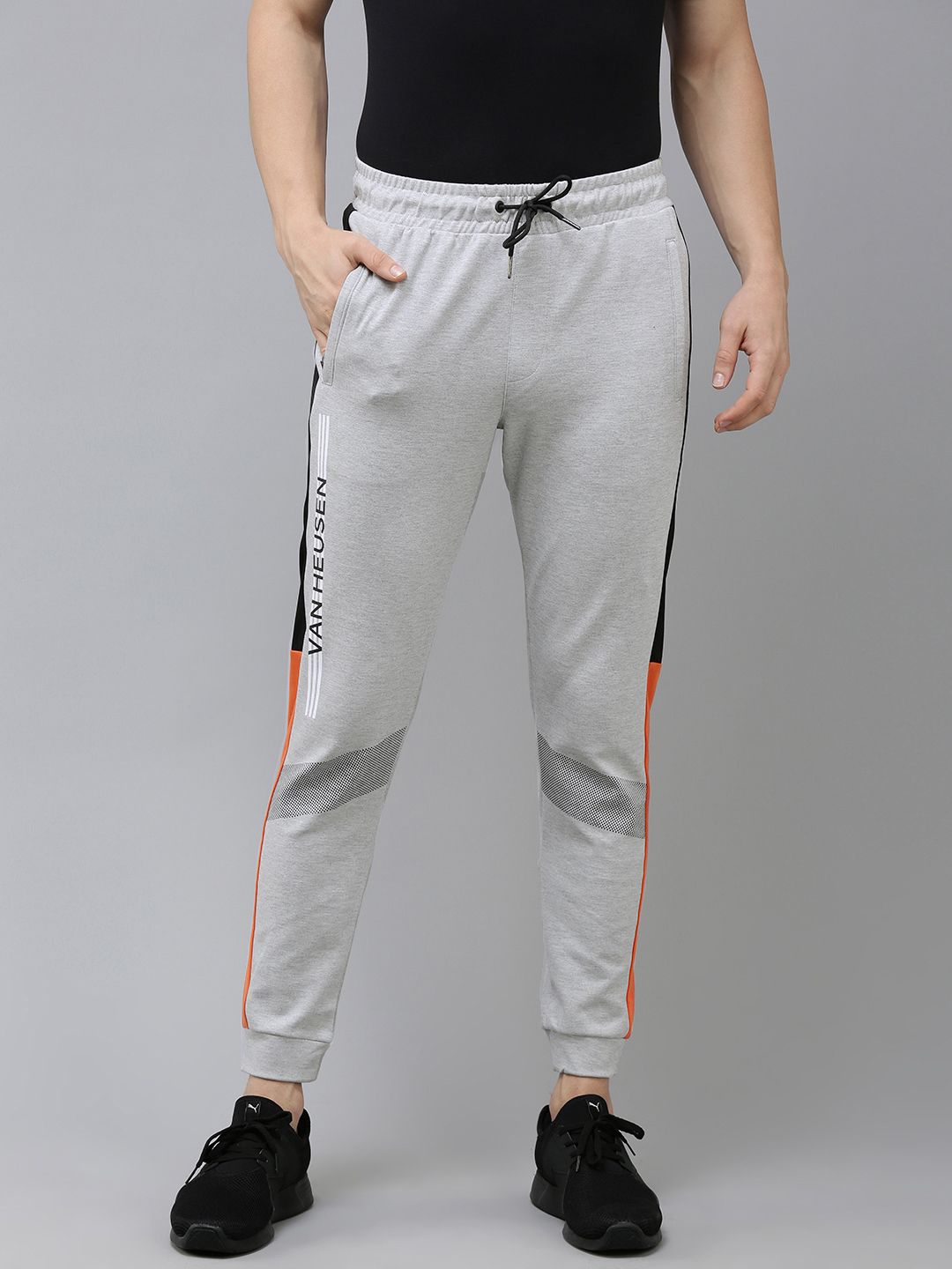  Van Heusen Flex Men Printed Mid Rise Slim Fit Sports Joggers