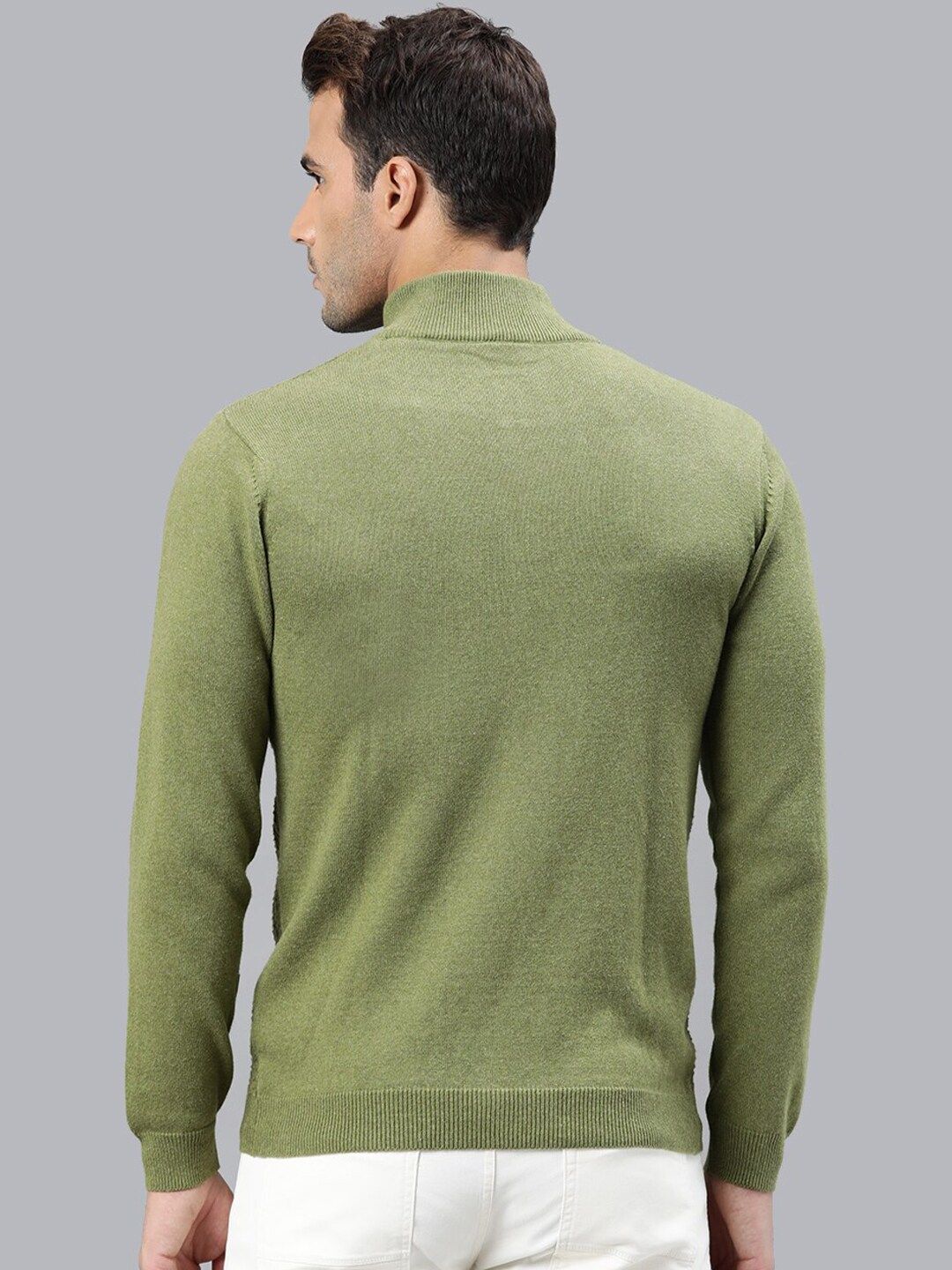  RARE RABBIT Men Green Textured Sweatshirt