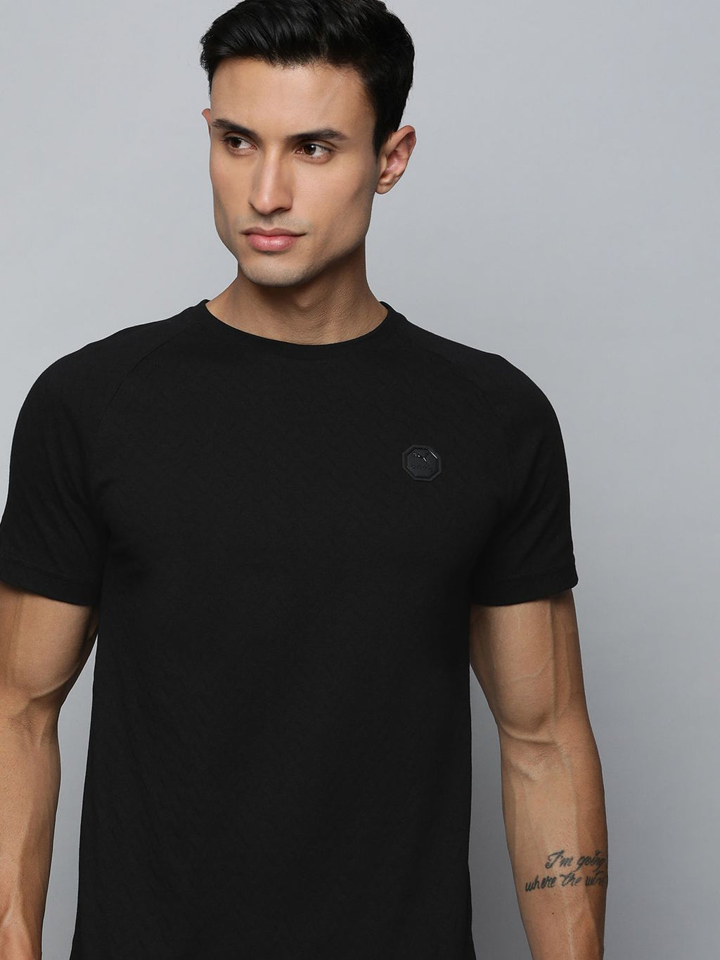 One8 X PUMA Men Pure Cotton Sports Slim Fit T-shirt With Applique Detail