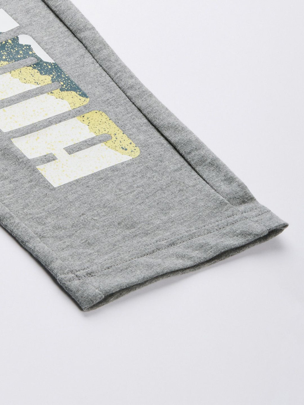  Puma Men Grey Melange Typography Printed Zippered Slim Fit Regular Track Pants