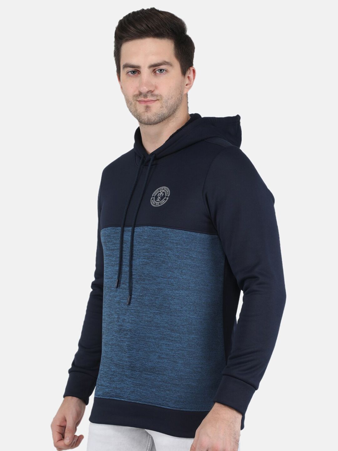  Rock It Men Black Colourblocked Hooded Sports Sweatshirt