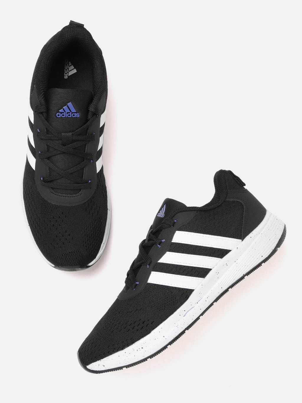  ADIDAS Men Black & White Woven Design Adisee Running Shoes