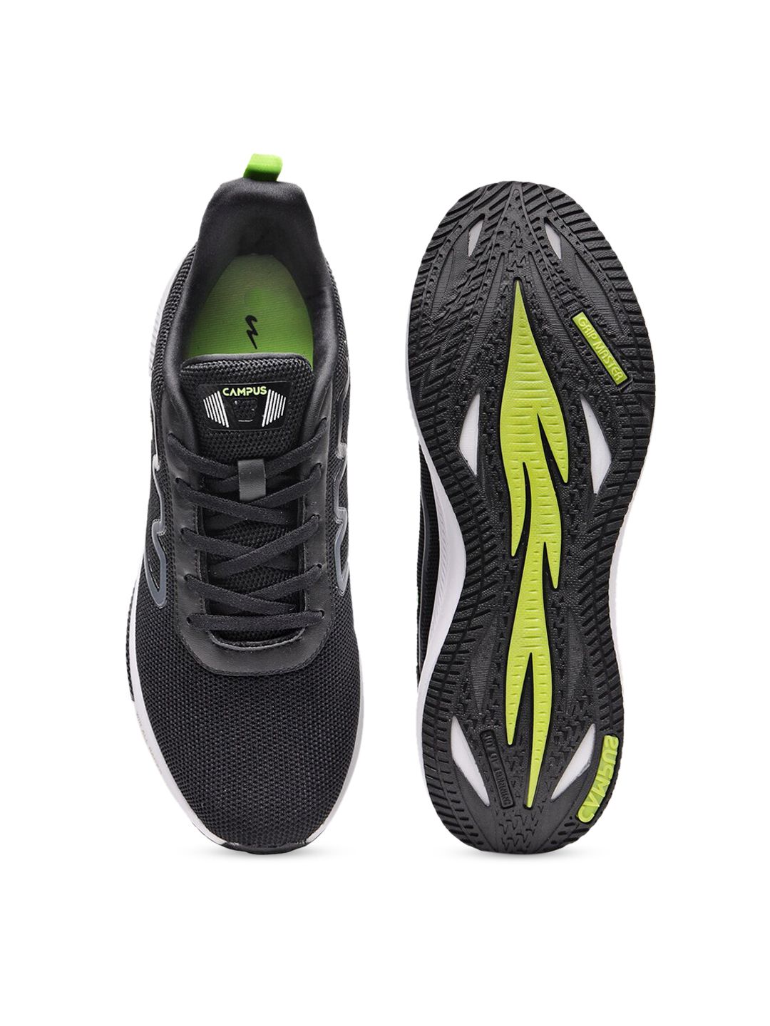  Campus Men Black Mesh Running Shoes