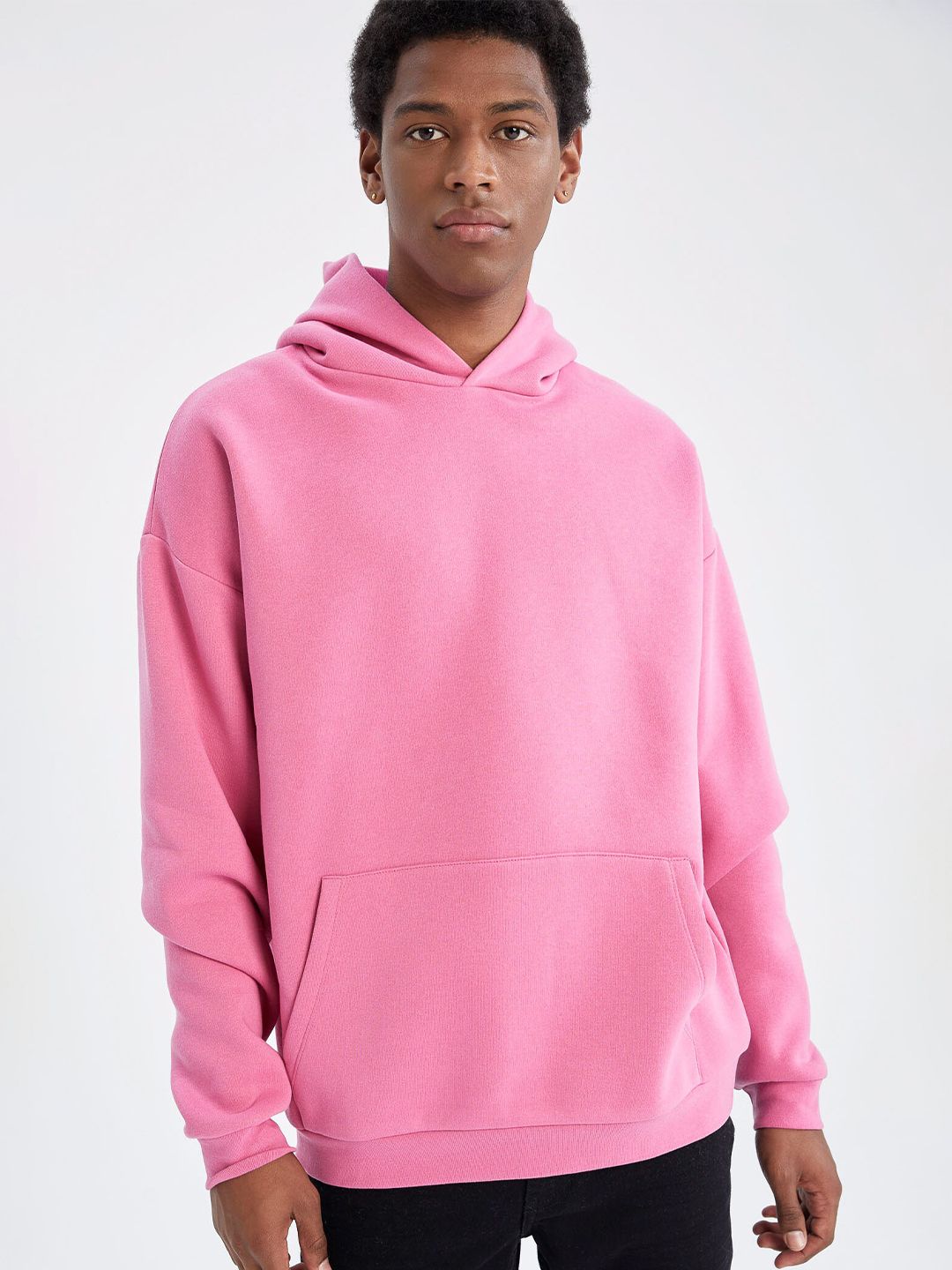  DeFacto Men Pink HoodedSweatshirt