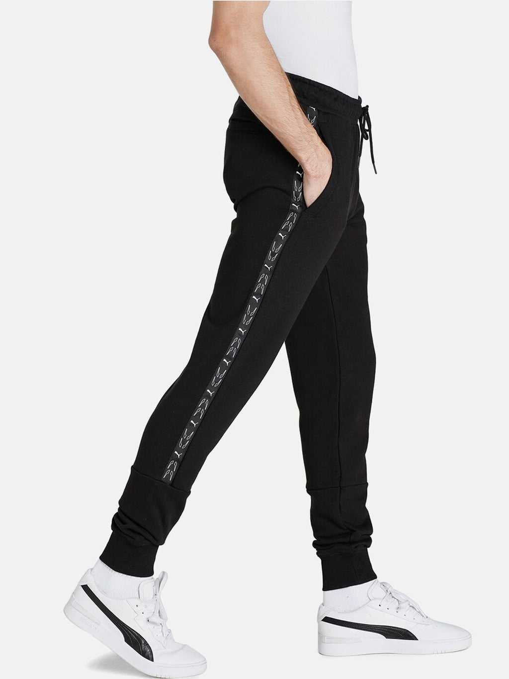  Puma Men Black Solid Slim Fit Cotton Joggers