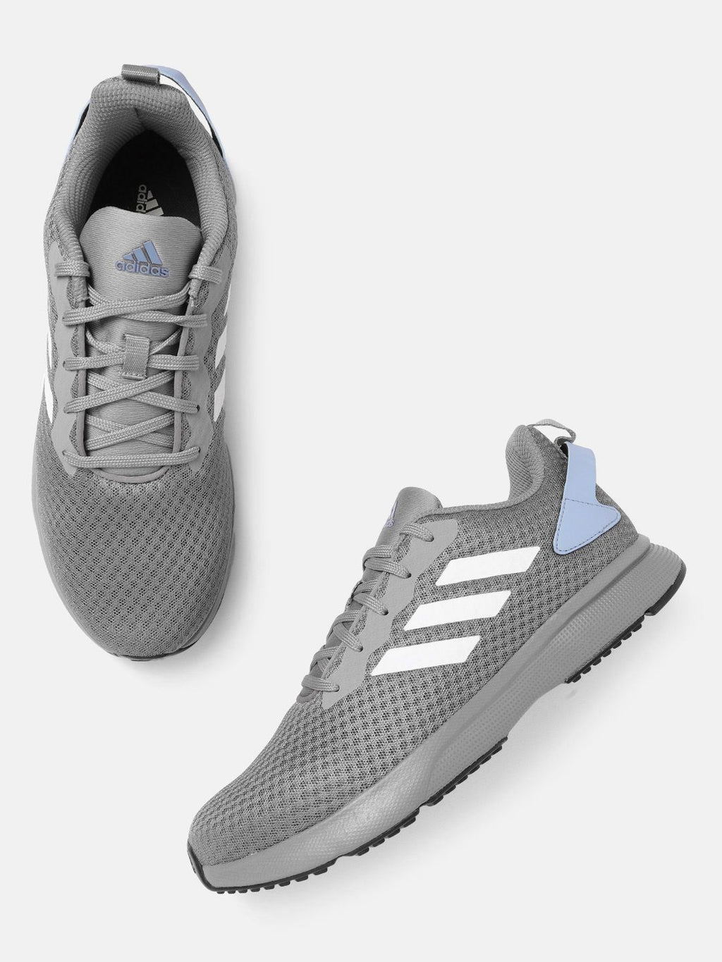  ADIDAS Men Grey Woven Design Harquin Running Shoes