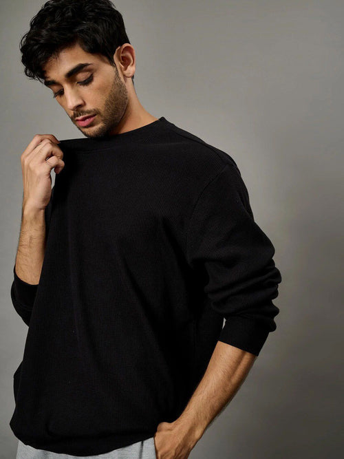  Bonkers Corner Black Round Neck Cotton Sweatshirt