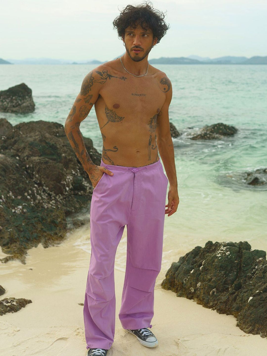  Bonkers Corner Men Purple Mid-Rise Cotton Track Pants