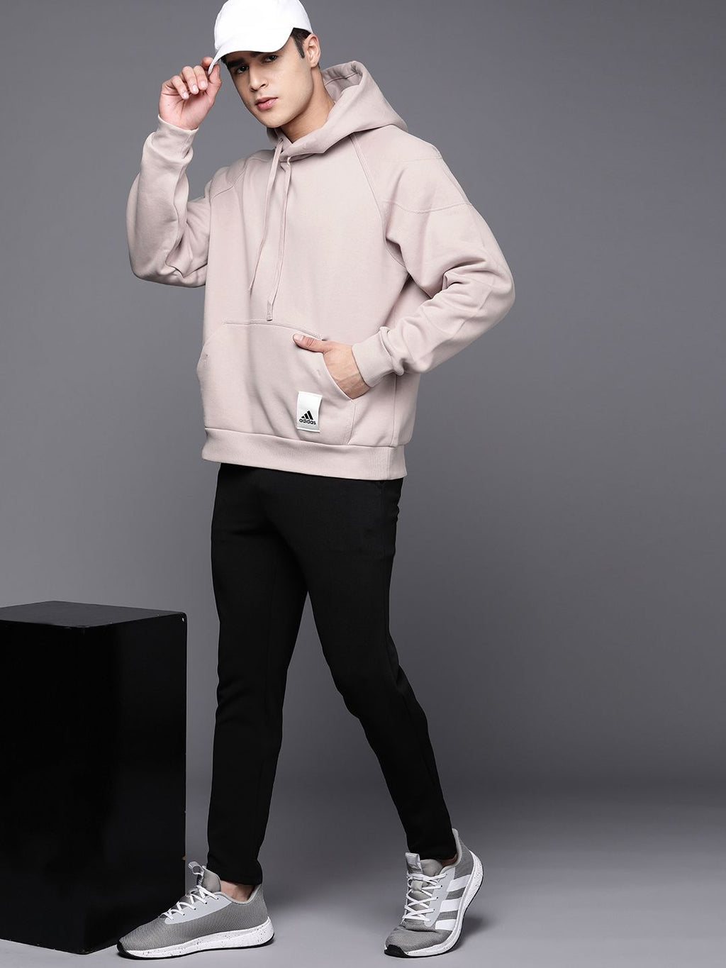  ADIDAS Men Fleece Hooded Sweatshirt