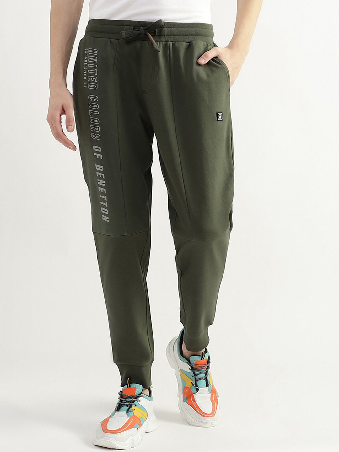  United Colors Of Benetton Men Printed Cotton Joggers