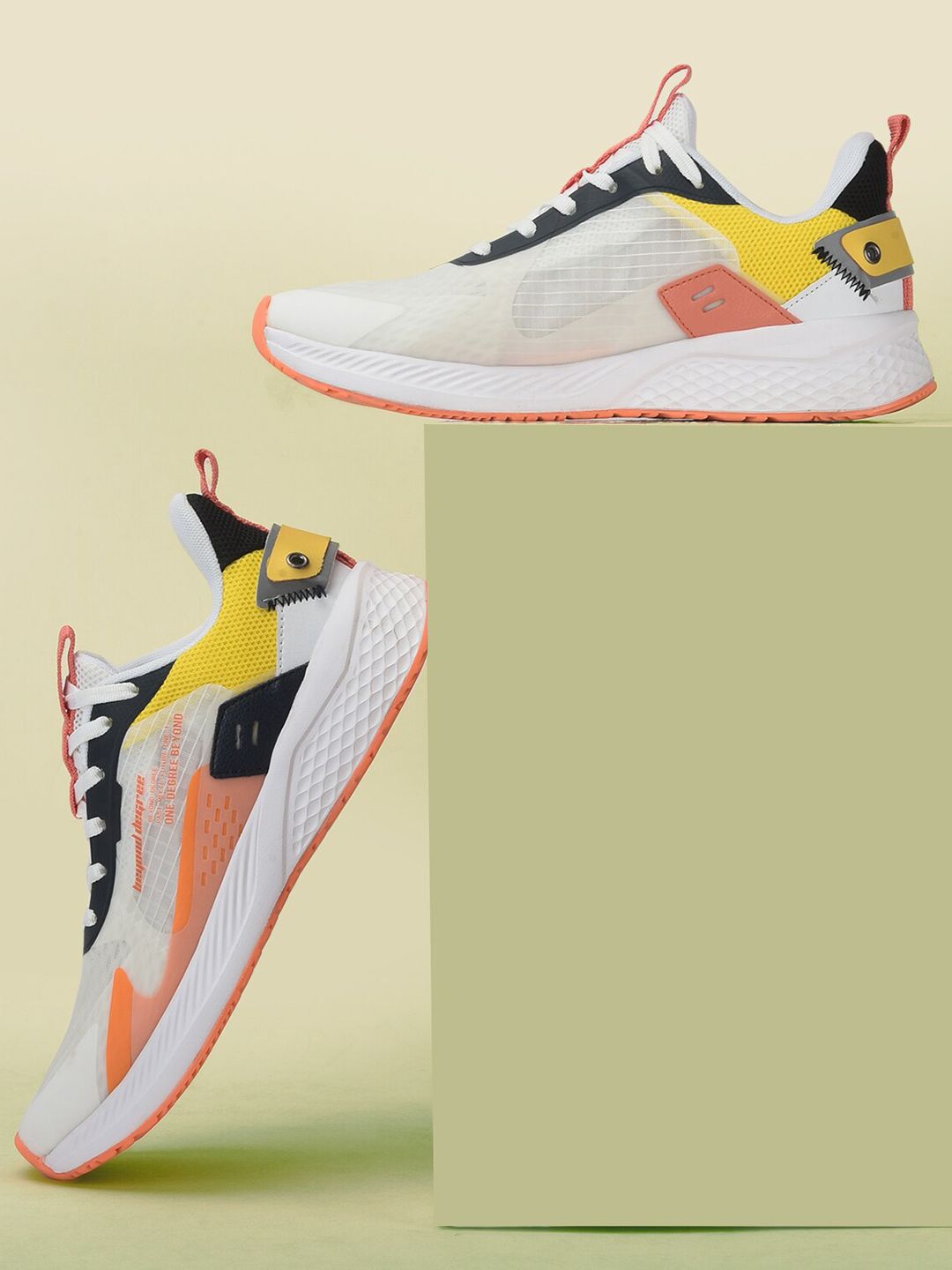  JQR Men White Mesh Running Shoes