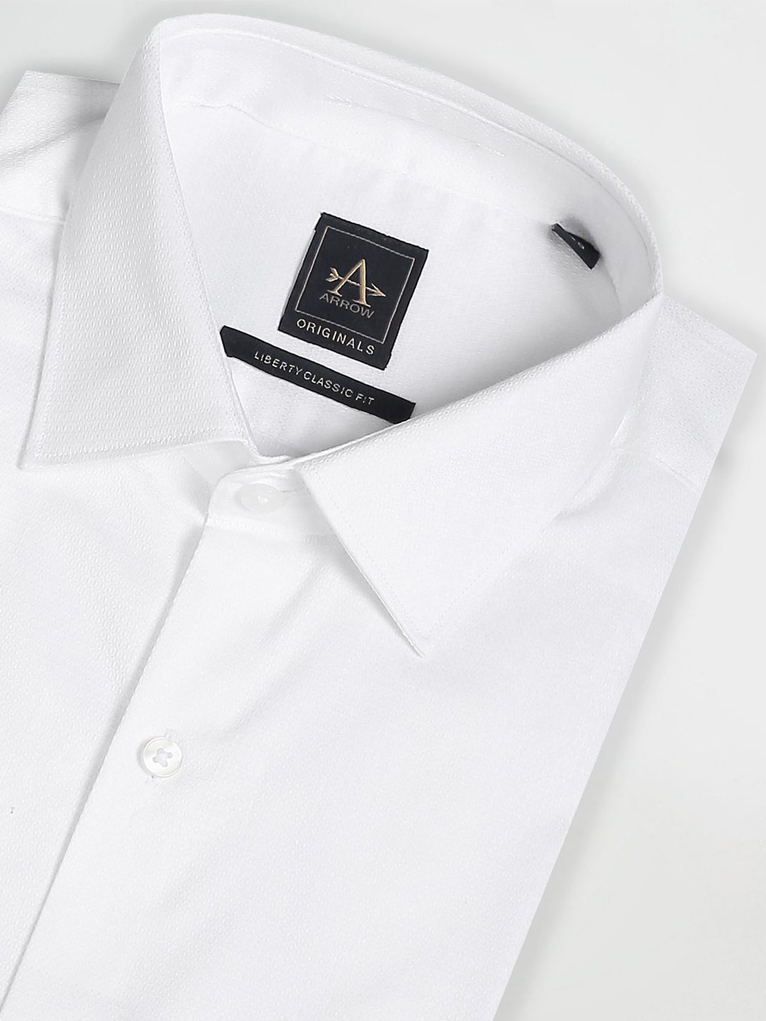  Arrow Textured Spread Collar Pure Cotton Formal Shirt