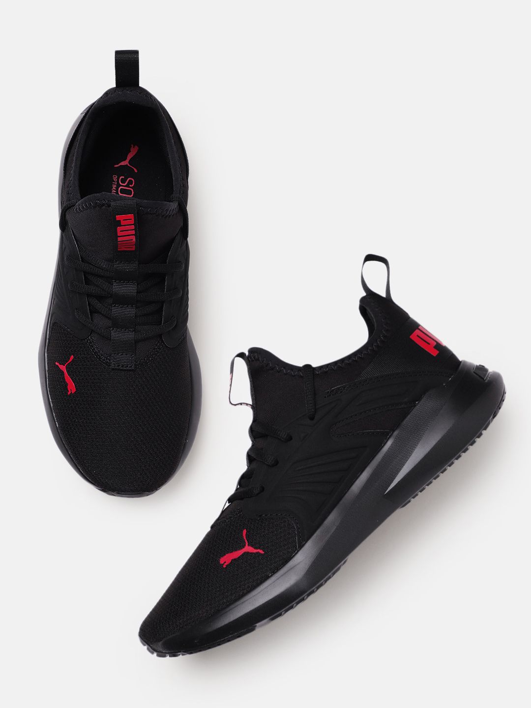  Puma Men Black Softride Fly Walking Shoes