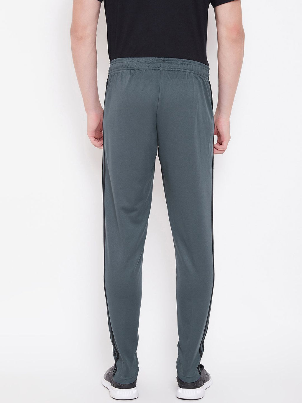  ADIDAS Men Charcoal Grey Classic Solid Sustainable Track Pants