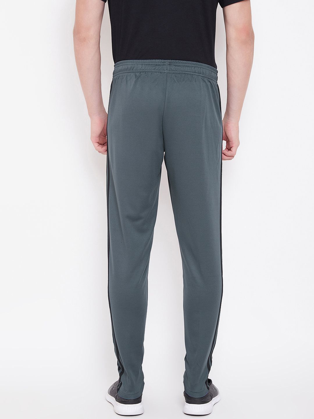  ADIDAS Men Charcoal Grey Classic Solid Sustainable Track Pants
