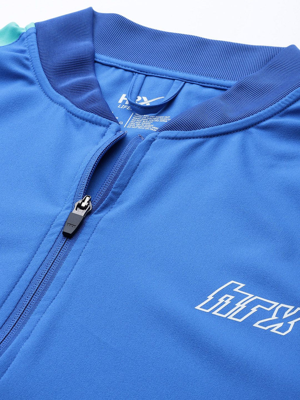  HRX By Hrithik Roshan Men Strong Blue Colourblock Regular Fit Rapid-Dry Lifestyle Tracksuits