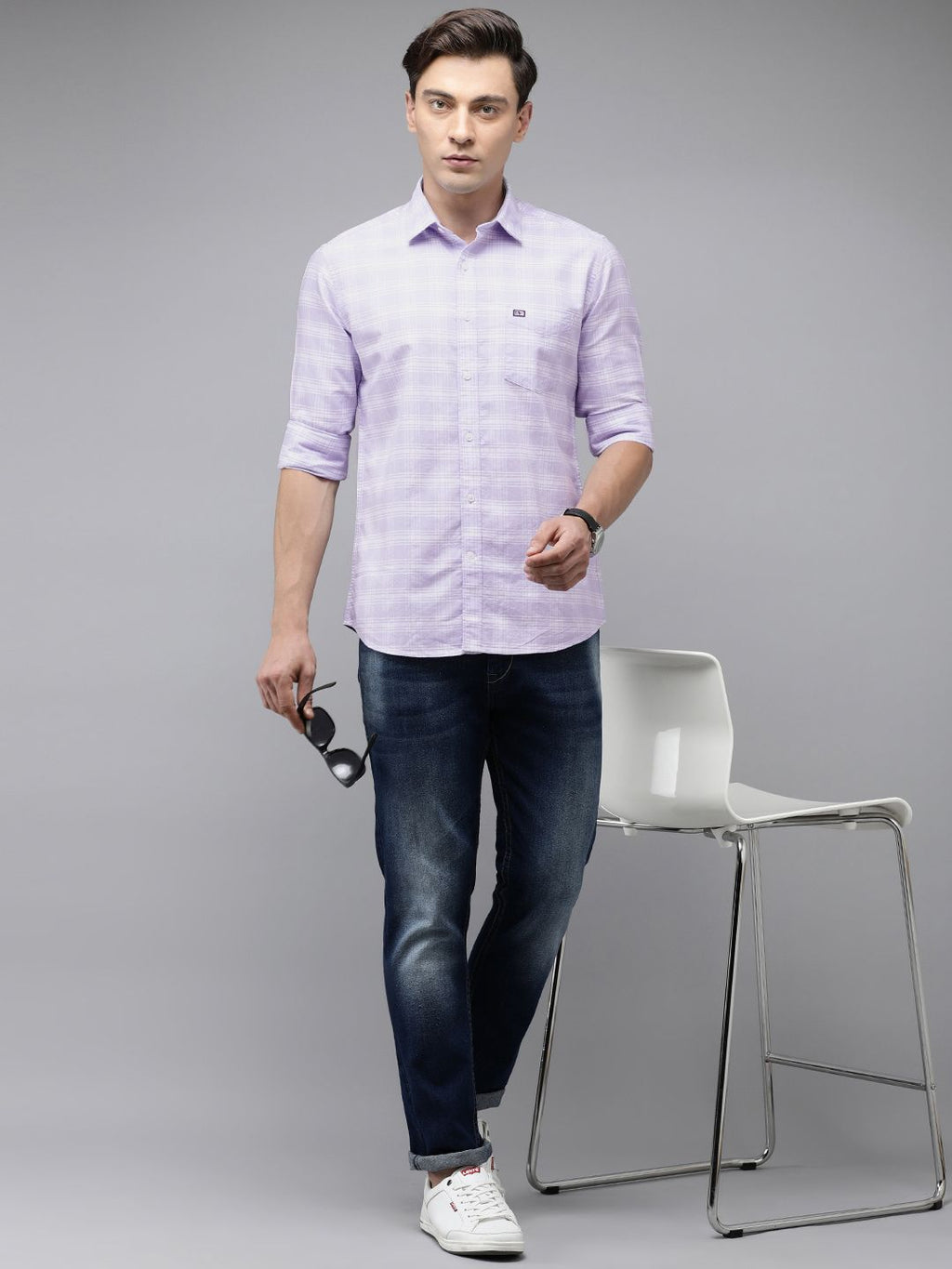  Arrow Sport Men Slim Fit Tartan Checked Pure Cotton Casual Shirt
