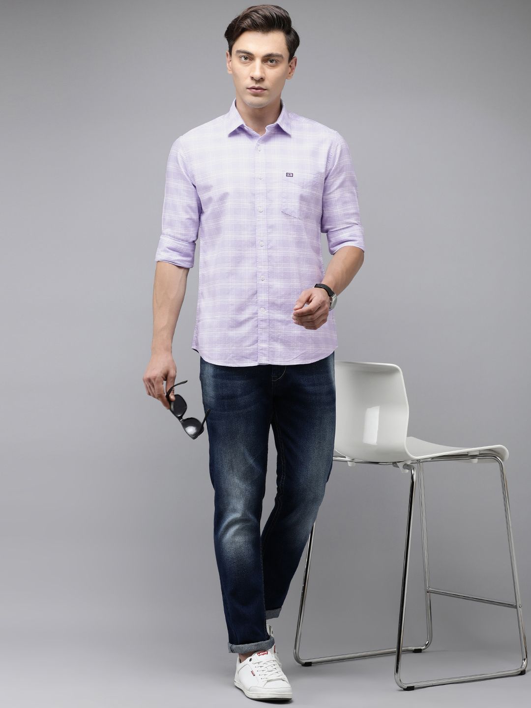  Arrow Sport Men Slim Fit Tartan Checked Pure Cotton Casual Shirt