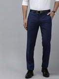  Van Heusen Men Textured Slim Fit Formal Trousers