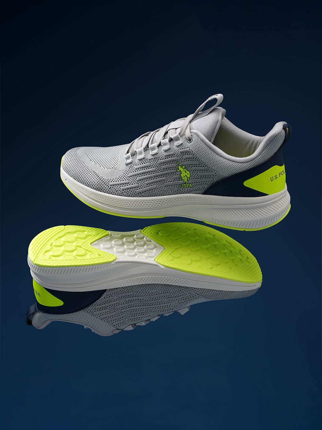  U.S. Polo Assn. Men Grey Textile Walking Shoes