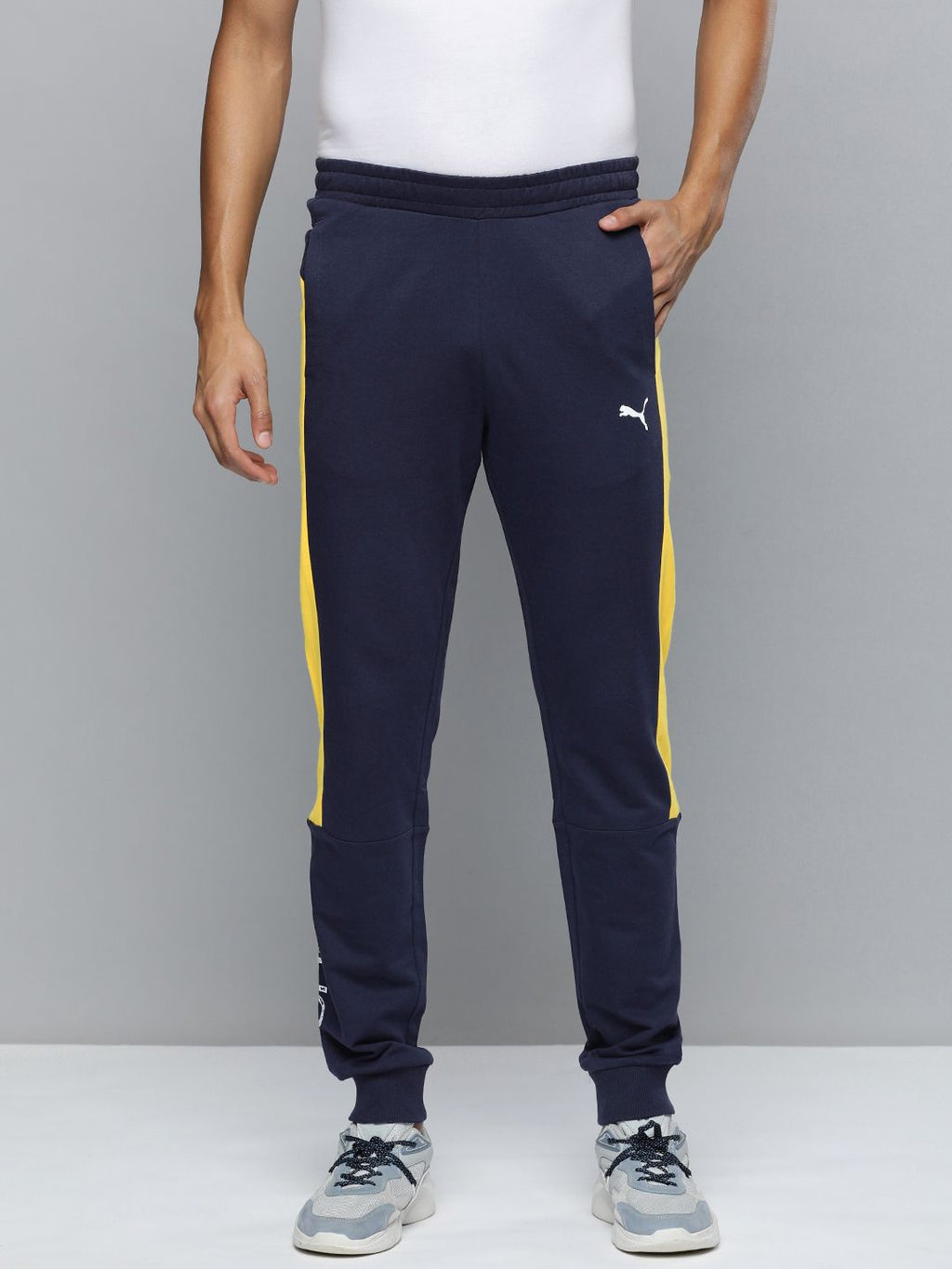  One8 X PUMA Virat Kohli Men Brand Logo Print & Side Taping Colourblocked Slim Fit Joggers
