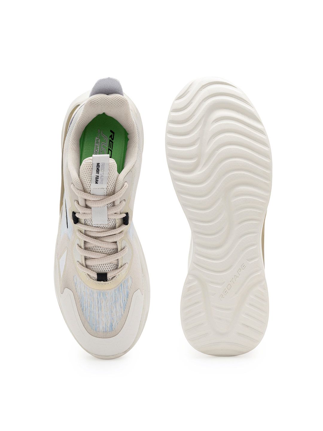  Red Tape Men Beige Mesh Walking Shoes