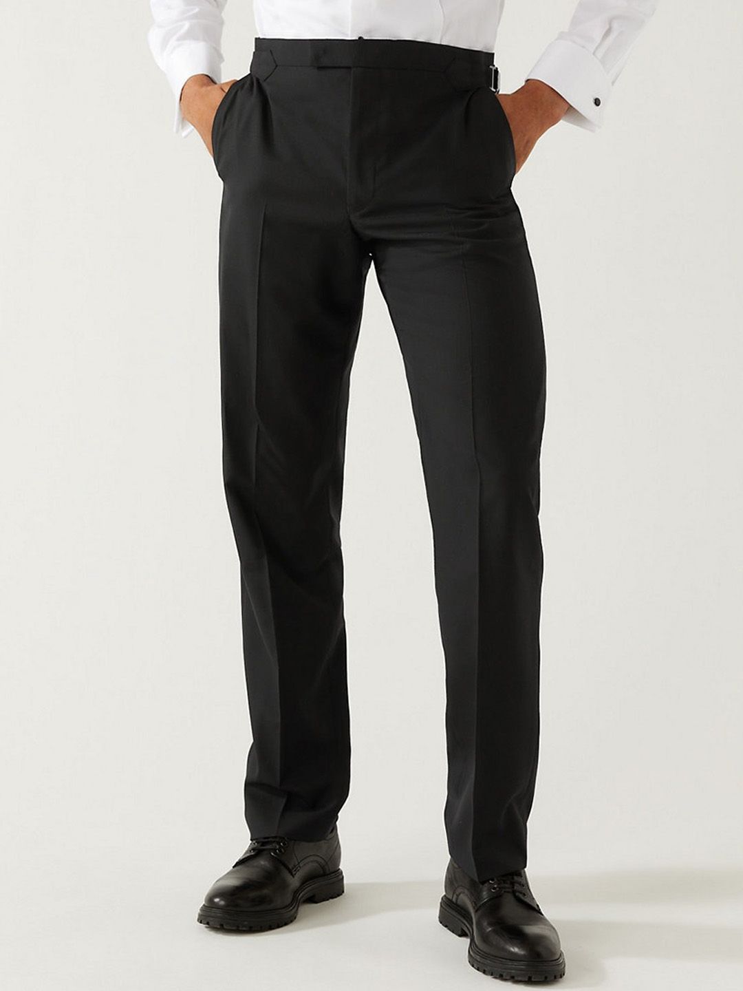  Marks & Spencer Men High-Rise Formal Trousers