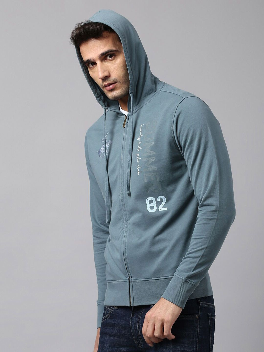  Beverly Hills Polo Club Typography Printed Hooded Pure Cotton Sweatshirt