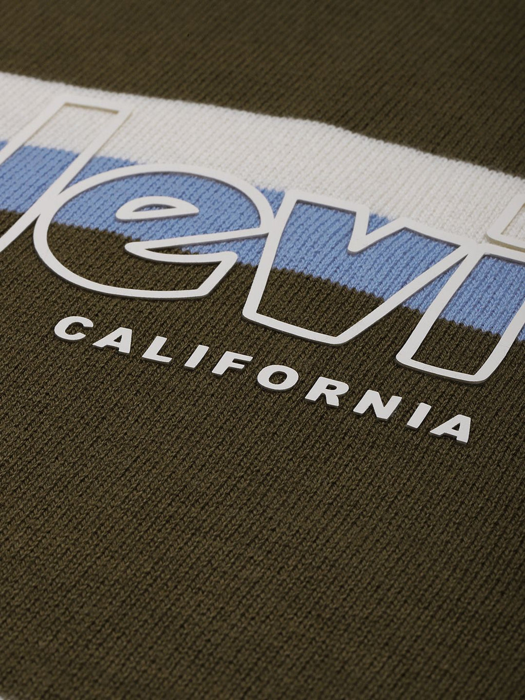  Levis Men Olive Green & Off-White Striped Pure Cotton Pullover Sweatshirt