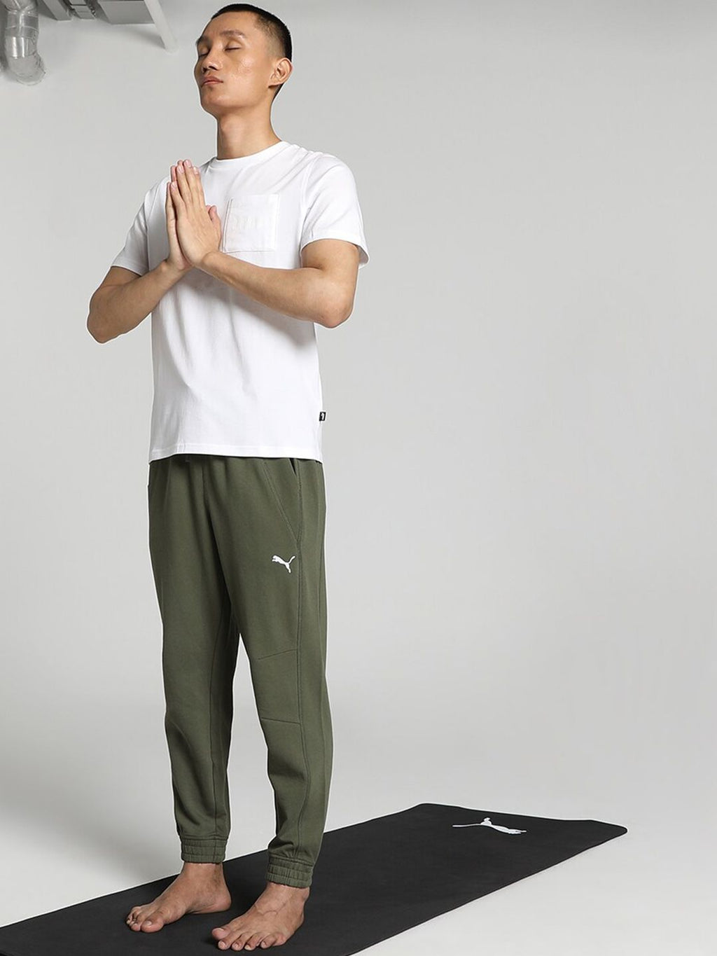  Puma Men Studio Plastic Free Logo-Printed Cotton Regular Fit Joggers