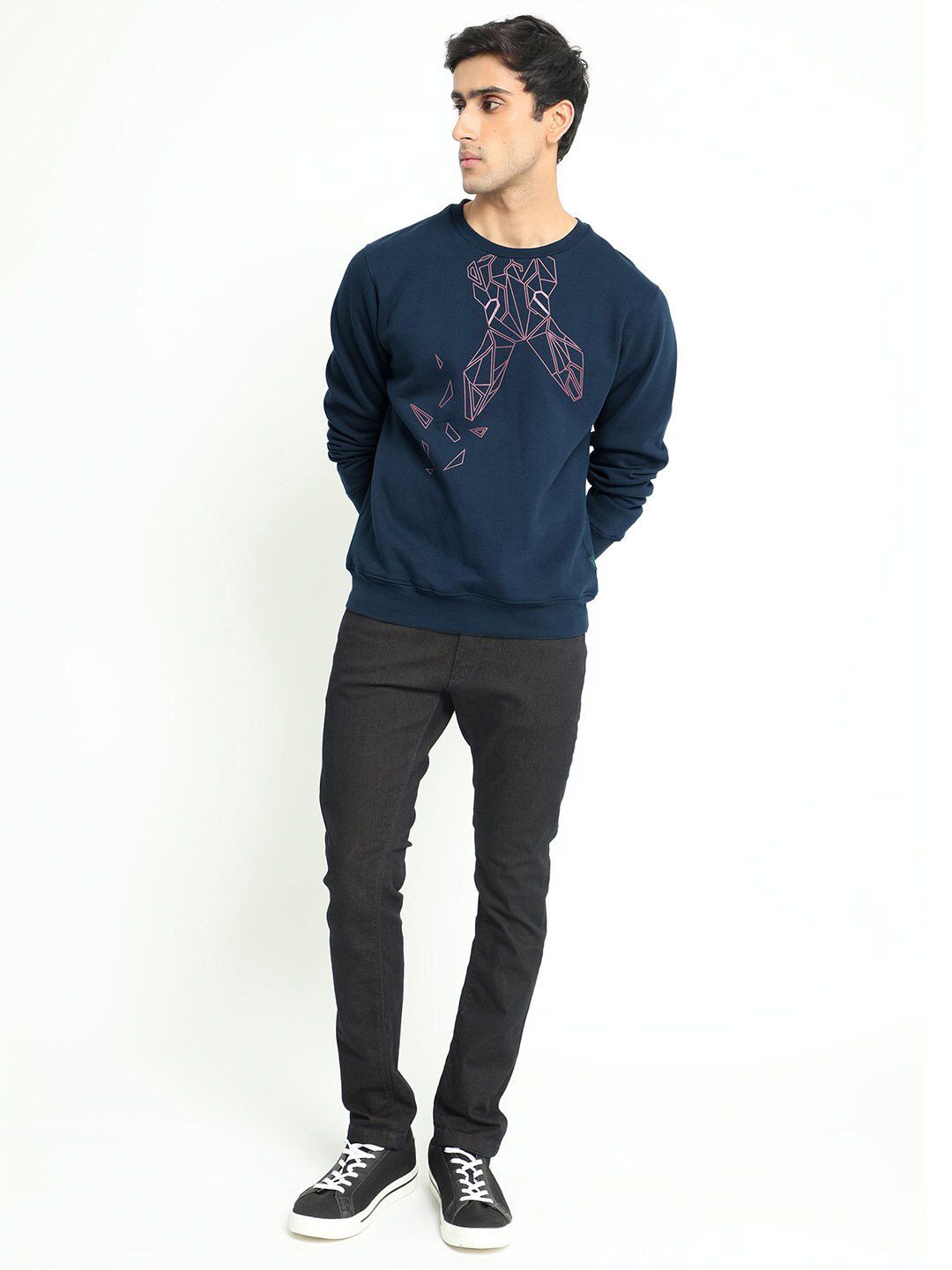  RARE RABBIT Graphic Printed Cotton Pullover