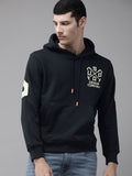  U S Polo Assn Denim Co Men Navy Blue & White Printed Hooded Sweatshirt