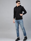  Roadster Men Black Solid Hooded Sweatshirt