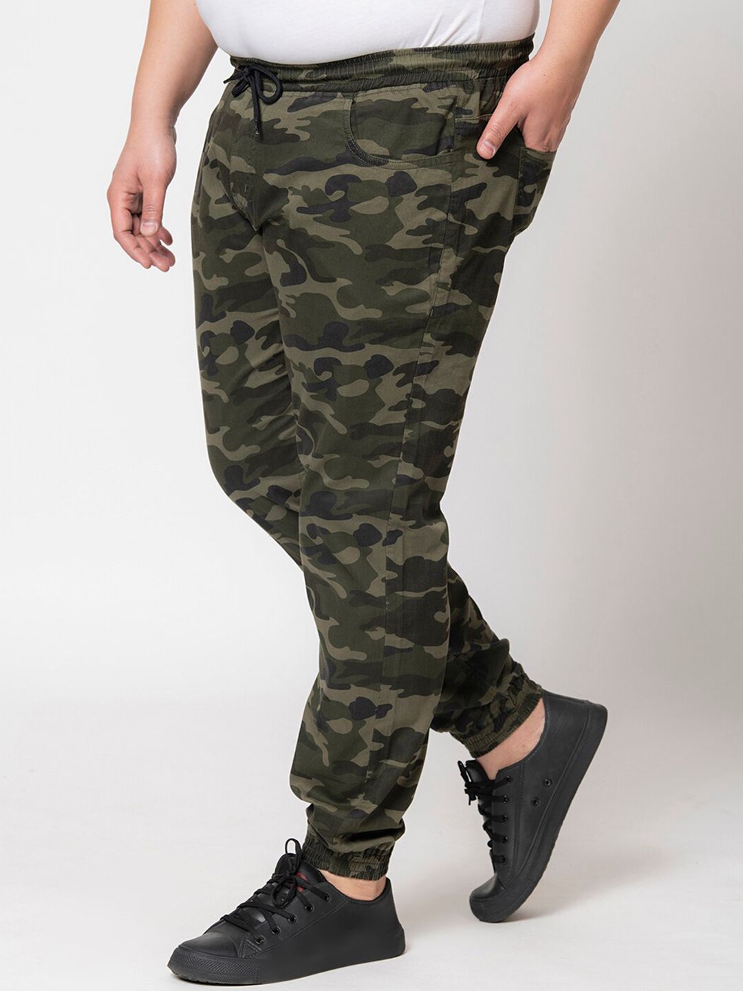  IVOC Men Plus Size Camouflage Printed Pure Cotton Regular Fit Sports Joggers