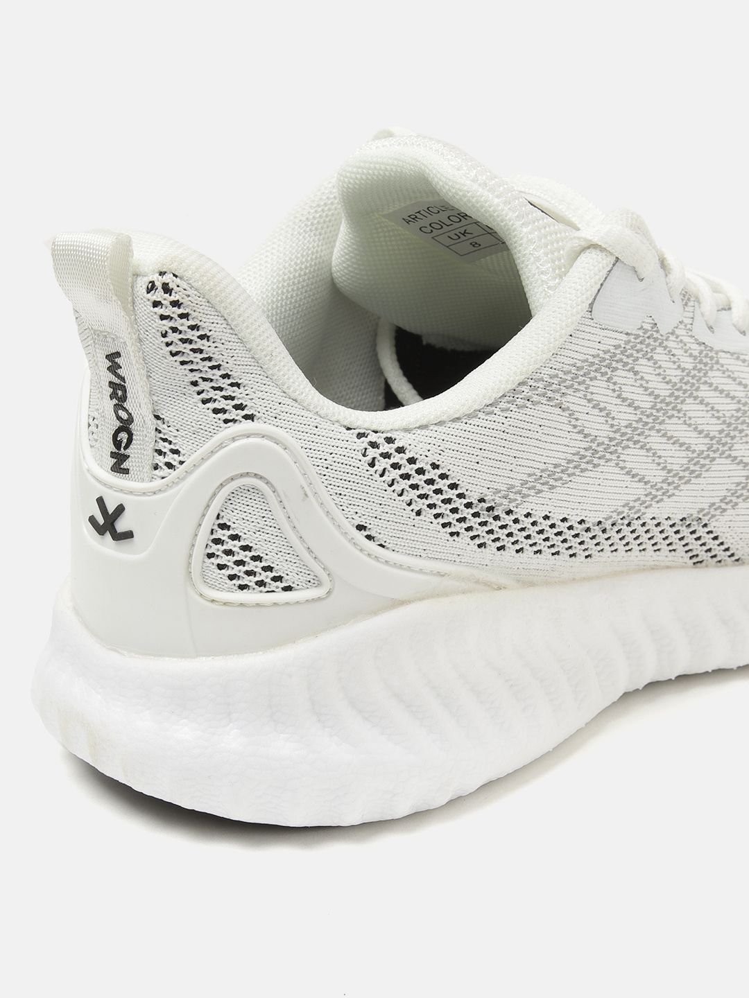  WROGN Men White & Grey Woven Design Running Shoes