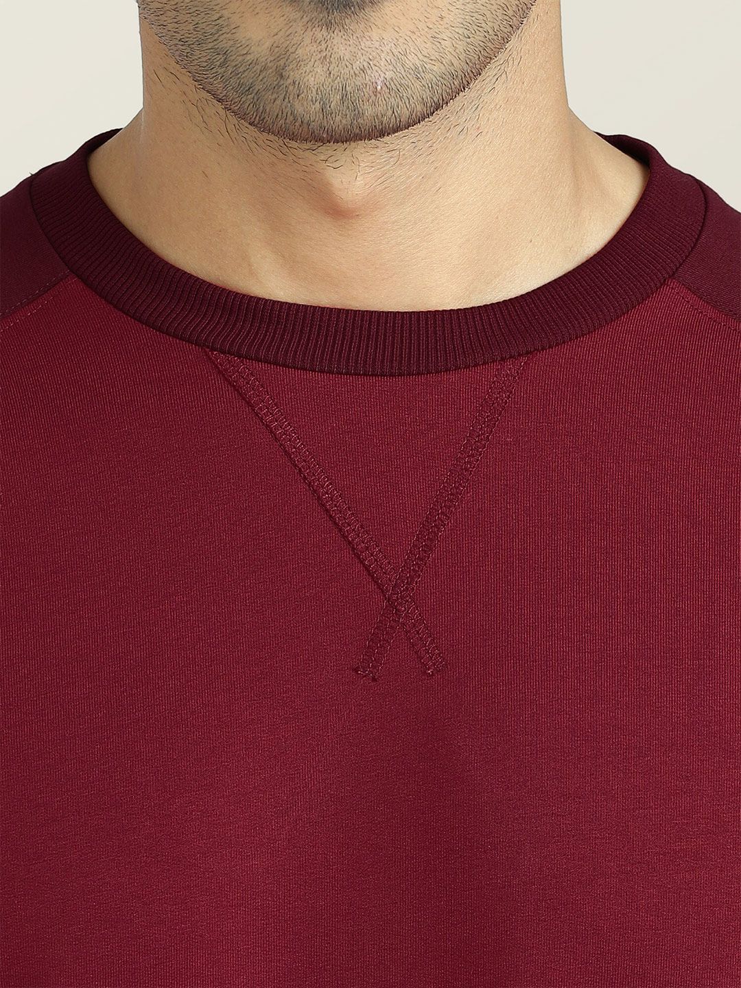  XYXX Men Maroon Cotton Antimicrobial Sweatshirt