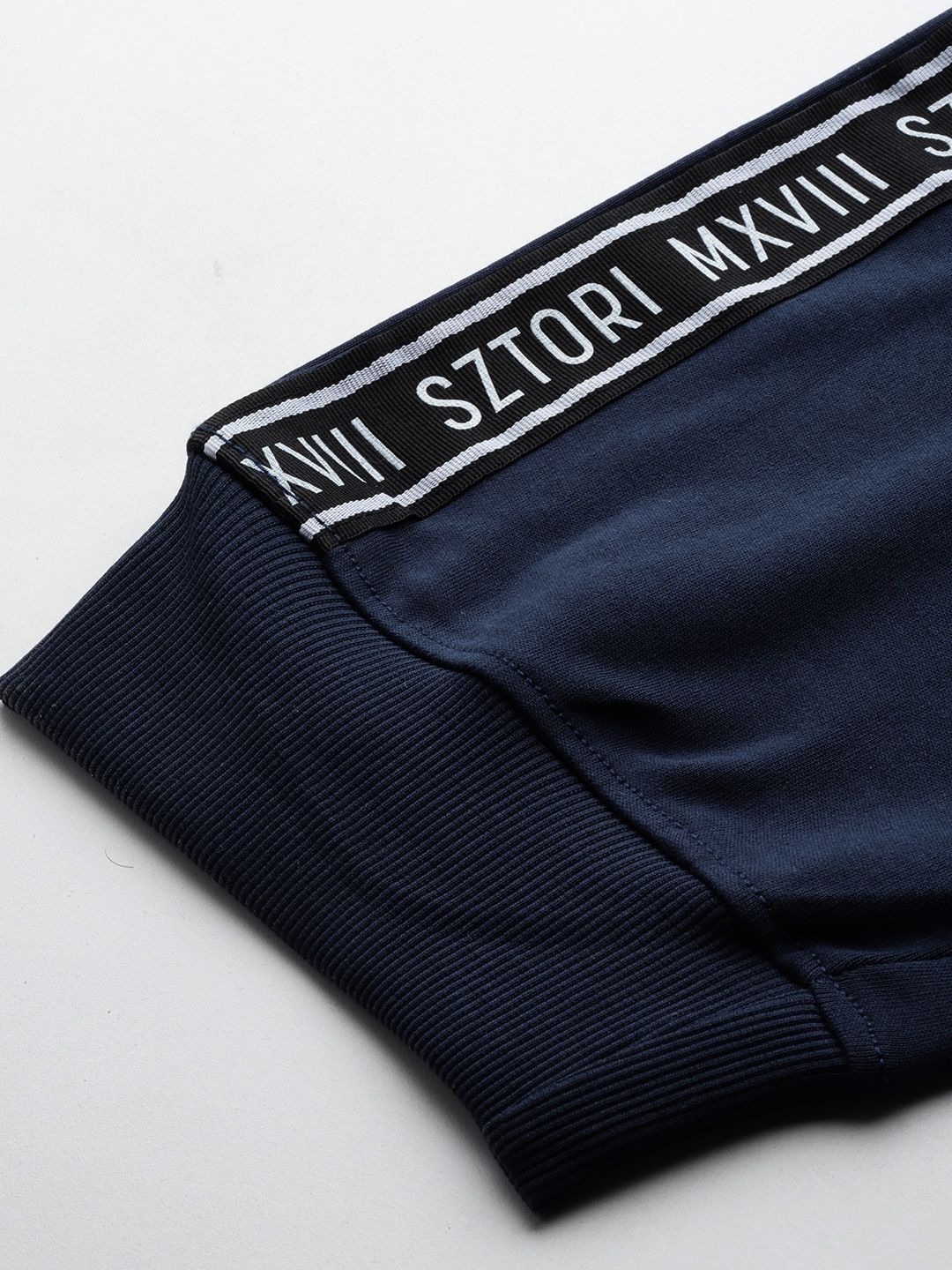  Sztori Men Plus Size Pure Cotton Taping Detail Joggers